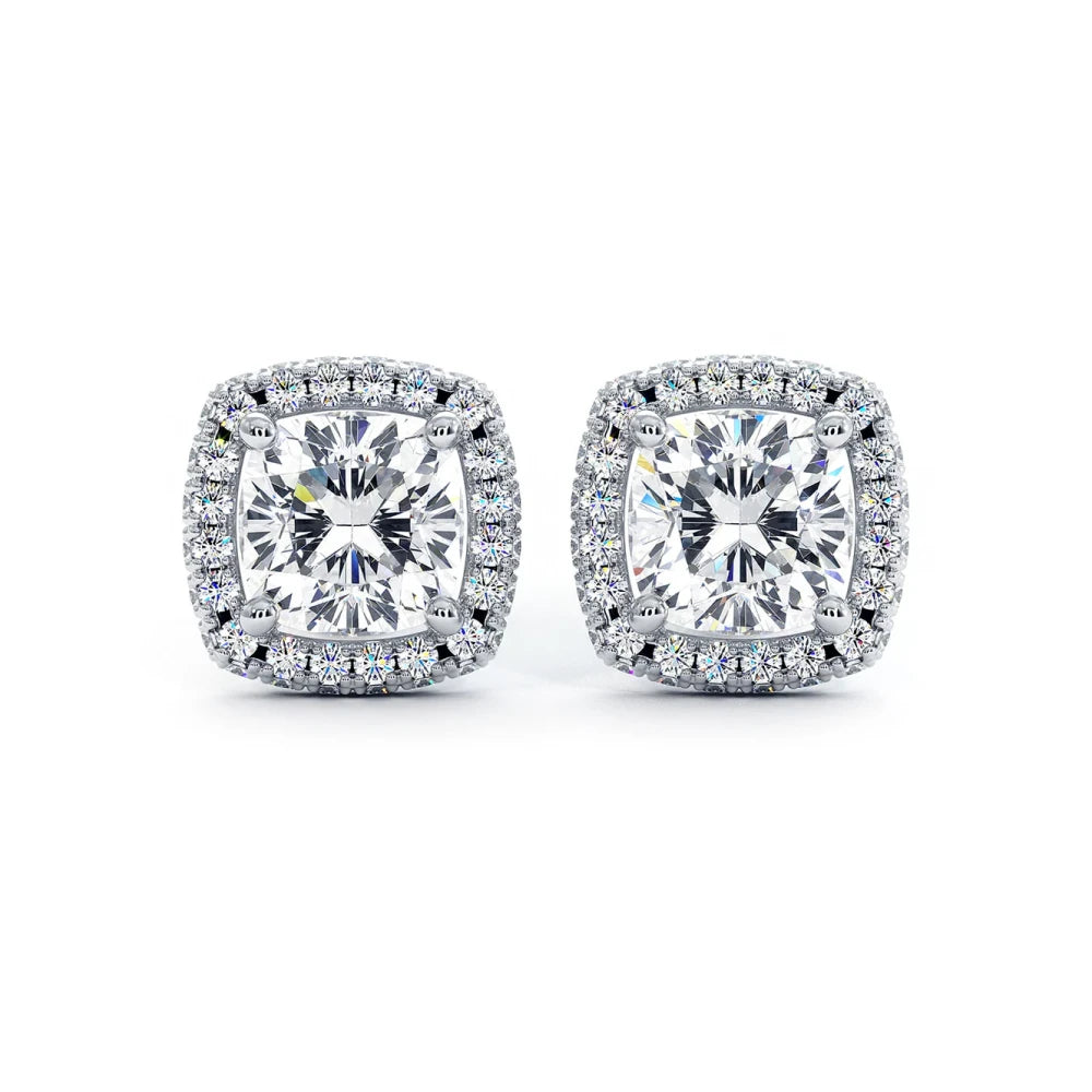 Pave Halo Earrings