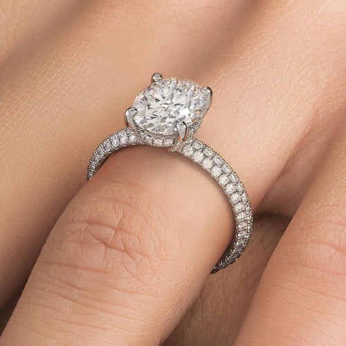 2 Carat Oval Cut Petite Micropavé