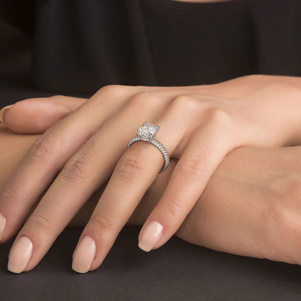 2 Carat Oval Cut Petite Micropavé
