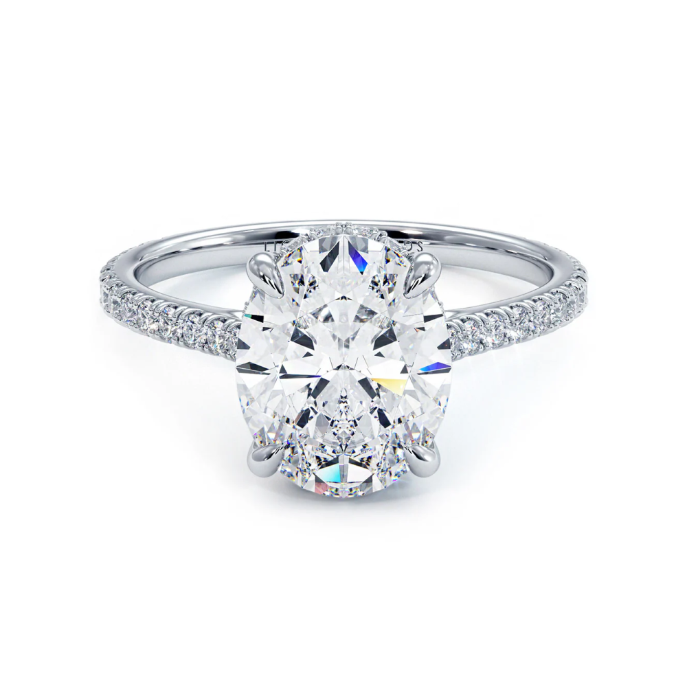 2 Carat Oval Cut Petite Micropavé
