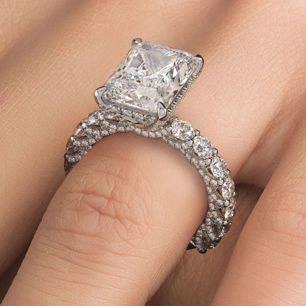 5 Carat Radiant Cut Micropavé Lucida Setting