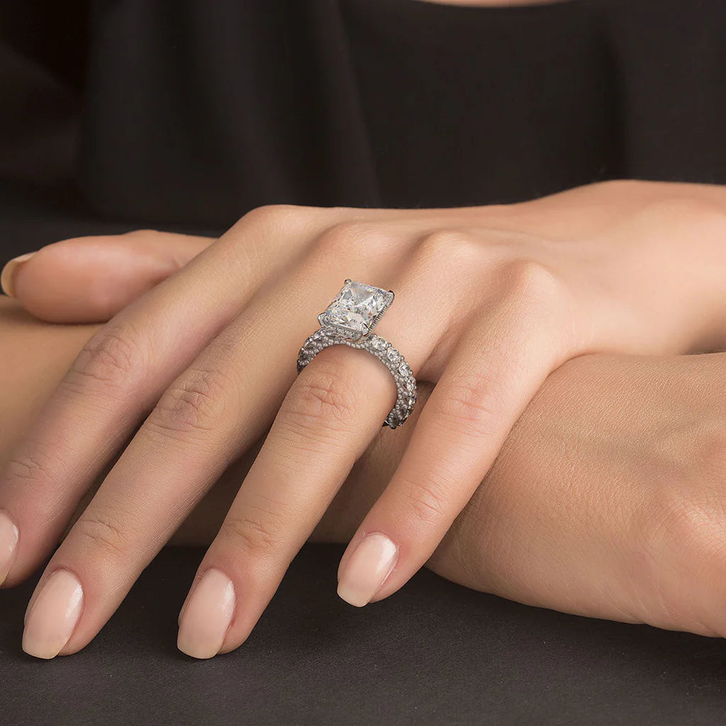 5 Carat Radiant Cut Micropavé Lucida Setting