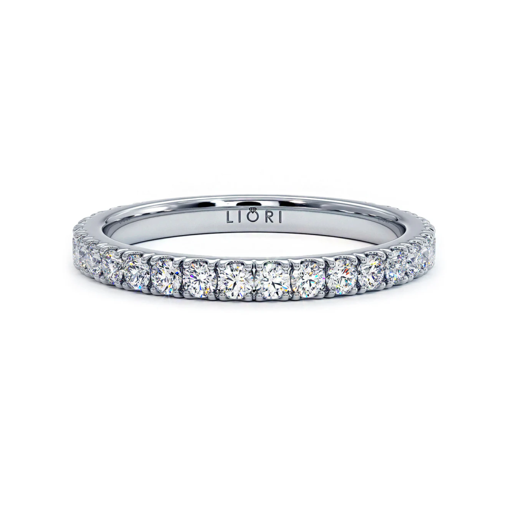 2mm Diamond Wedding Band Ring Anniversary Ring 0.50ctw 14k White Gold